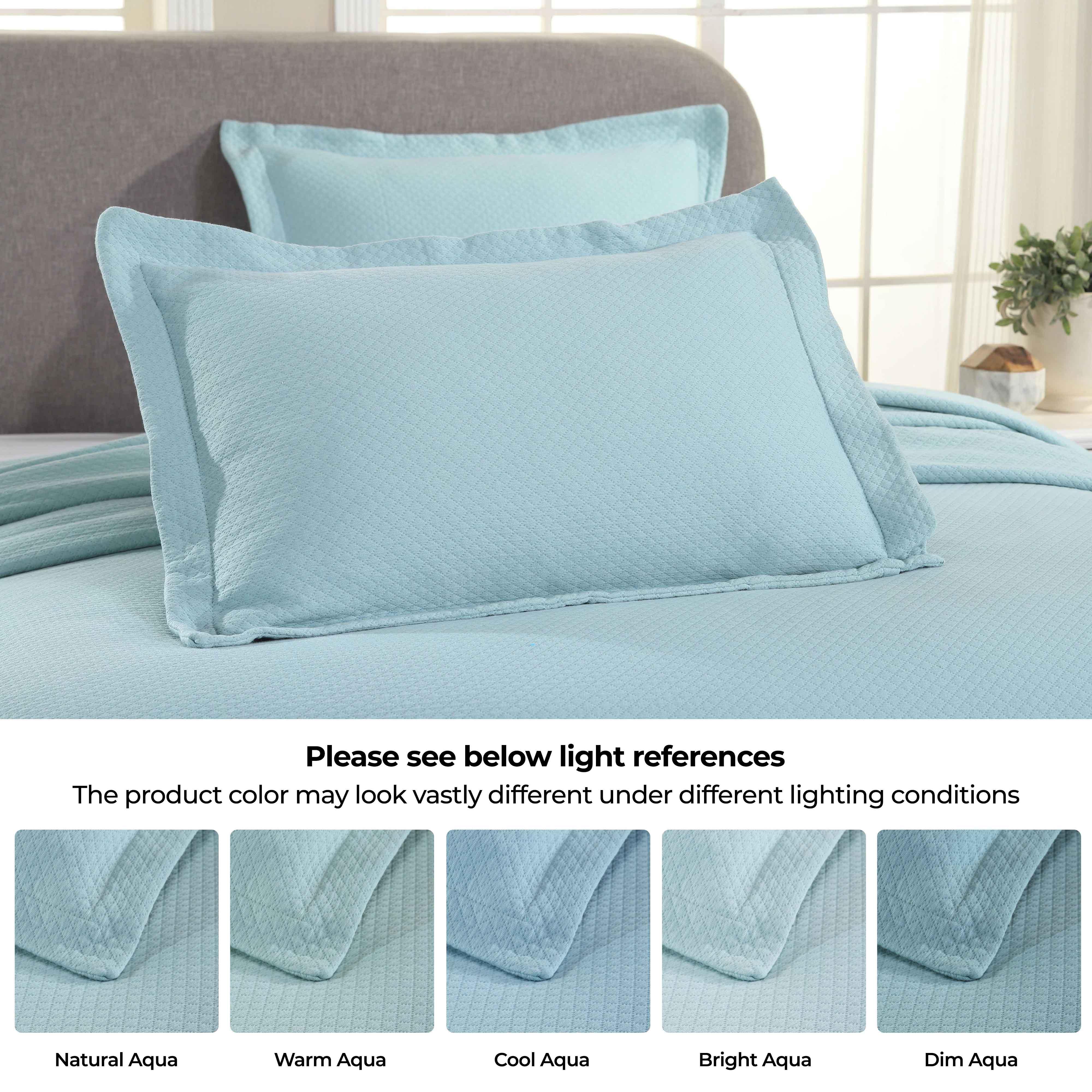Solitaire Jacquard Matelassé Cotton Diamond Solitaire Bedspread Set
