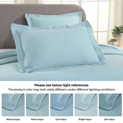 Lightweight Cotton Bedspread Sets 3-Piece Diamond Jacquard Matelassé