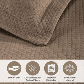 Solitaire Jacquard Matelassé Cotton Diamond Solitaire Bedspread Set