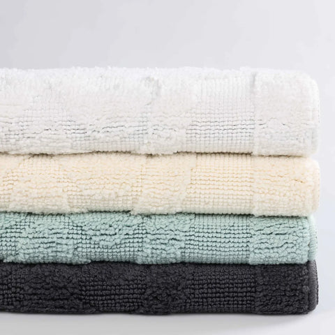 Myra Medallion Textured Machine Washable Bath Rugs, Set of 2
