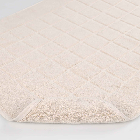 Nora Cotton Thick Solid Checkered Washable Bath Mat Set of 2