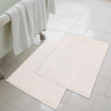 Nora Cotton Thick Solid Checkered Washable Bath Mat Set of 2