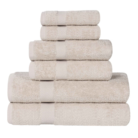 6 Piece Cotton Eco-Friendly Soft Absorbent Towel Set