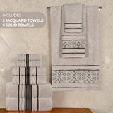 Zero-Twist Cotton Jacquard Towel Set 9 Piece - Sadie