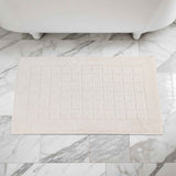 Nora Cotton Thick Solid Checkered Washable Bath Mat Set of 2