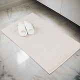 Nora Cotton Thick Solid Checkered Washable Bath Mat Set of 2
