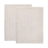 Nora Cotton Solid Absorbent Thick Checkered Washable Bath Mat Set of 2