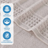 Napa Zero Twist Cotton Solid Waffle Honeycomb Hand Towel Set of 6