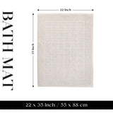 Nora Cotton Thick Solid Checkered Washable Bath Mat Set of 2