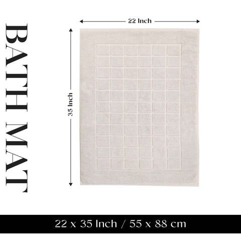 Nora Cotton Thick Solid Checkered Washable Bath Mat Set of 2
