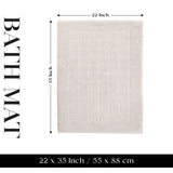Nora Cotton Solid Absorbent Thick Checkered Washable Bath Mat Set of 2