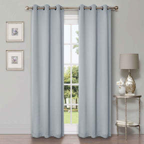 Classic Modern Solid Room Darkening Blackout Curtain Panels, Set of 2