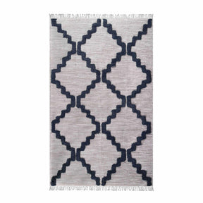 Casual Wool Lattice Fringe Indoor Area or Runner Rug