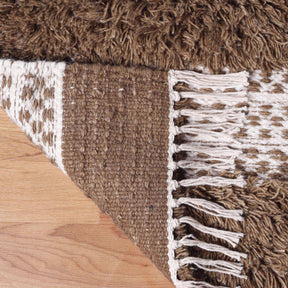 Farmhouse Wool Geometric Stripe Fringe Indoor Area or Runner Rug