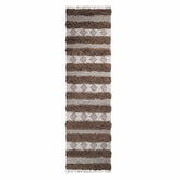 Farmhouse Wool Geometric Stripe Fringe Indoor Area or Runner Rug