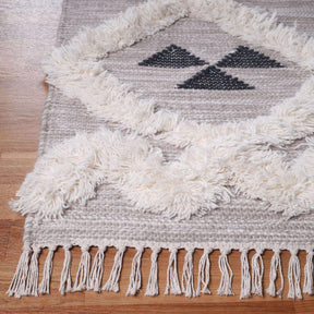 Southwestern Wool Lattice Pattern Fringe Indoor Area or Runner Rug