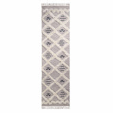 Southwestern Wool Lattice Pattern Fringe Indoor Area or Runner Rug