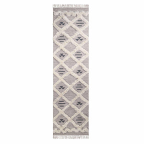 Southwestern Wool Lattice Pattern Fringe Indoor Area or Runner Rug
