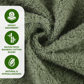 Rayon from Bamboo Eco-Friendly Fluffy Soft Solid 6 Piece Towel Set