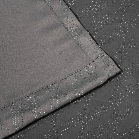 Blackout Window Curtains Zuri Textured Waves Room Darkening Set of 2