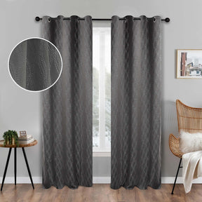 Zuri Textured Waves Room Darkening Blackout Curtains, Set of 2