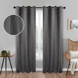 Zuri Textured Waves Room Darkening Blackout Curtains, Set of 2