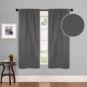 Zuri Textured Waves Room Darkening Blackout Curtains, Set of 2