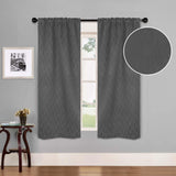 Zuri Textured Waves Room Darkening Blackout Curtains, Set of 2