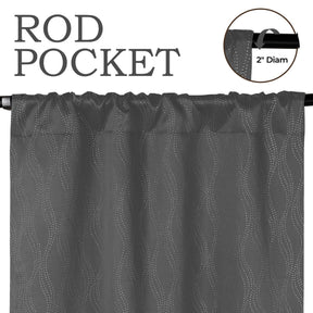 Zuri Textured Waves Room Darkening Blackout Curtains, Set of 2