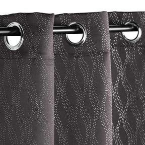 Zuri Textured Waves Room Darkening Blackout Curtains, Set of 2