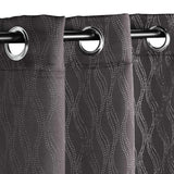 Zuri Textured Waves Room Darkening Blackout Curtains, Set of 2
