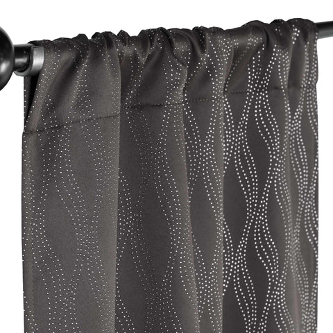 Blackout Window Curtains Zuri Textured Waves Room Darkening Set of 2