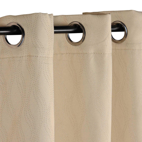 Blackout Window Curtains Zuri Textured Waves Room Darkening Set of 2