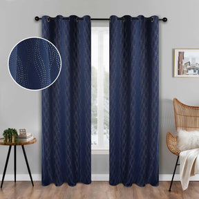 Zuri Textured Waves Room Darkening Blackout Curtains, Set of 2