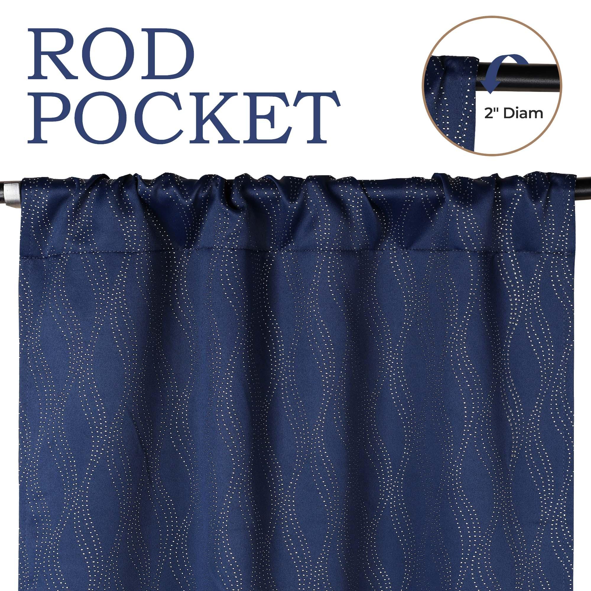 Zuri Textured Waves Room Darkening Blackout Curtains, Set of 2