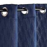 Zuri Textured Waves Room Darkening Blackout Curtains, Set of 2