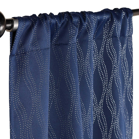 Blackout Window Curtains Zuri Textured Waves Room Darkening Set of 2
