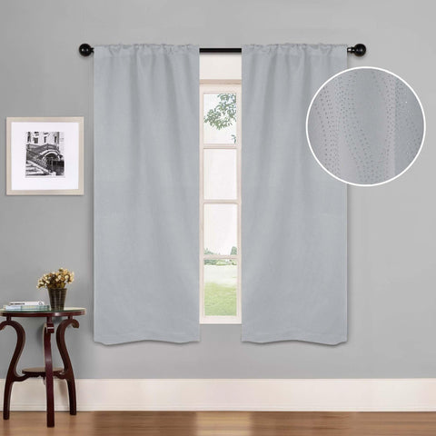 Blackout Window Curtains Zuri Textured Waves Room Darkening Set of 2