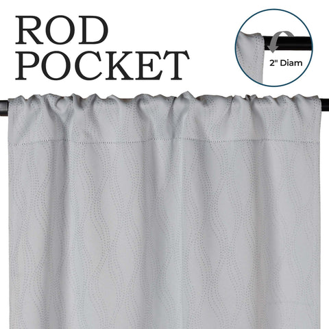 Blackout Window Curtains Zuri Textured Waves Room Darkening Set of 2