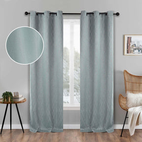 Zuri Textured Waves Room Darkening Blackout Curtains, Set of 2
