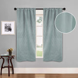 Zuri Textured Waves Room Darkening Blackout Curtains, Set of 2