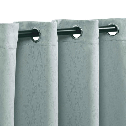 Blackout Window Curtains Zuri Textured Waves Room Darkening Set of 2