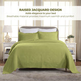 Lightweight Cotton Bedspread Sets 3-Piece Geometric Fret Jacquard Matelassé Scalloped