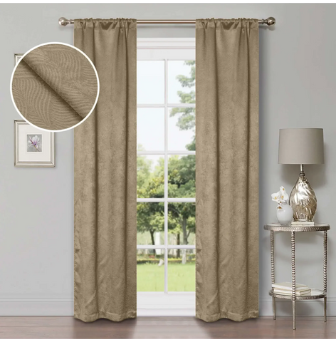 Blackout Window Curtains Waverly Geometric Room Darkening Washable Set of 2