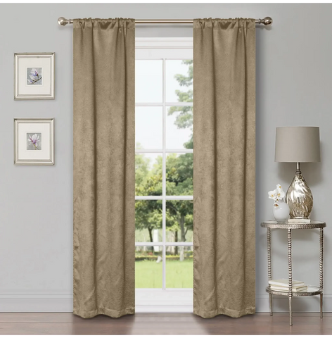Blackout Window Curtains Waverly Geometric Room Darkening Washable Set of 2