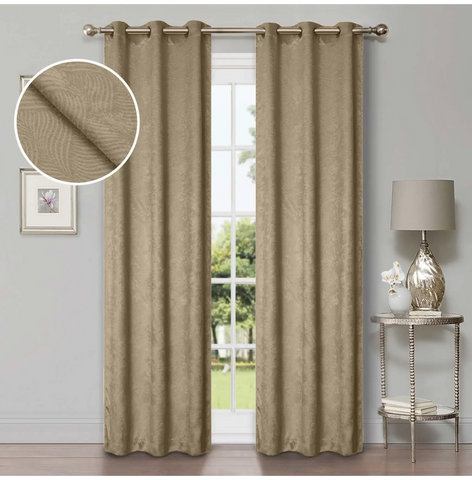 Blackout Window Curtains Waverly Geometric Room Darkening Washable Set of 2