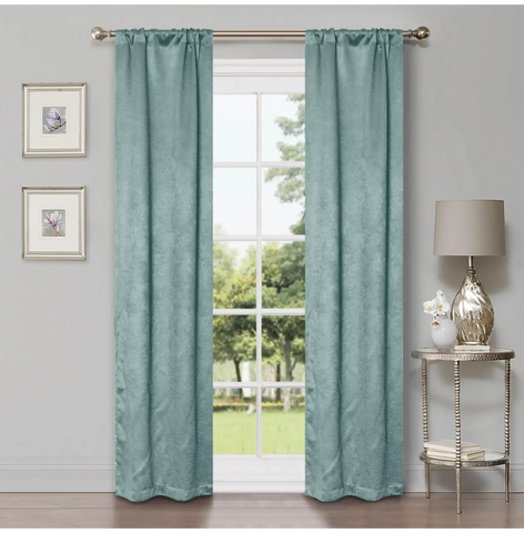 Blackout Window Curtains Waverly Geometric Room Darkening Washable Set of 2