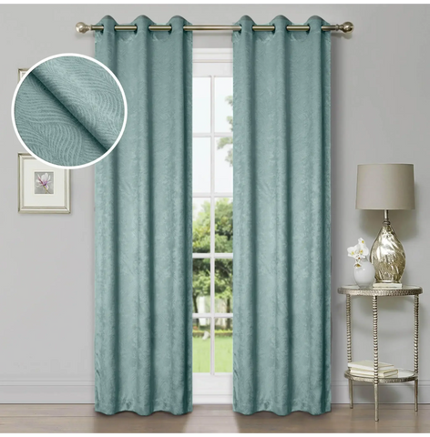 Blackout Window Curtains Waverly Geometric Room Darkening Washable Set of 2