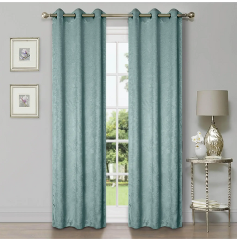 Blackout Window Curtains Waverly Geometric Room Darkening Washable Set of 2