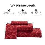 100% Cotton Flannel Bed Sheet Set Trellis Deep Pocket